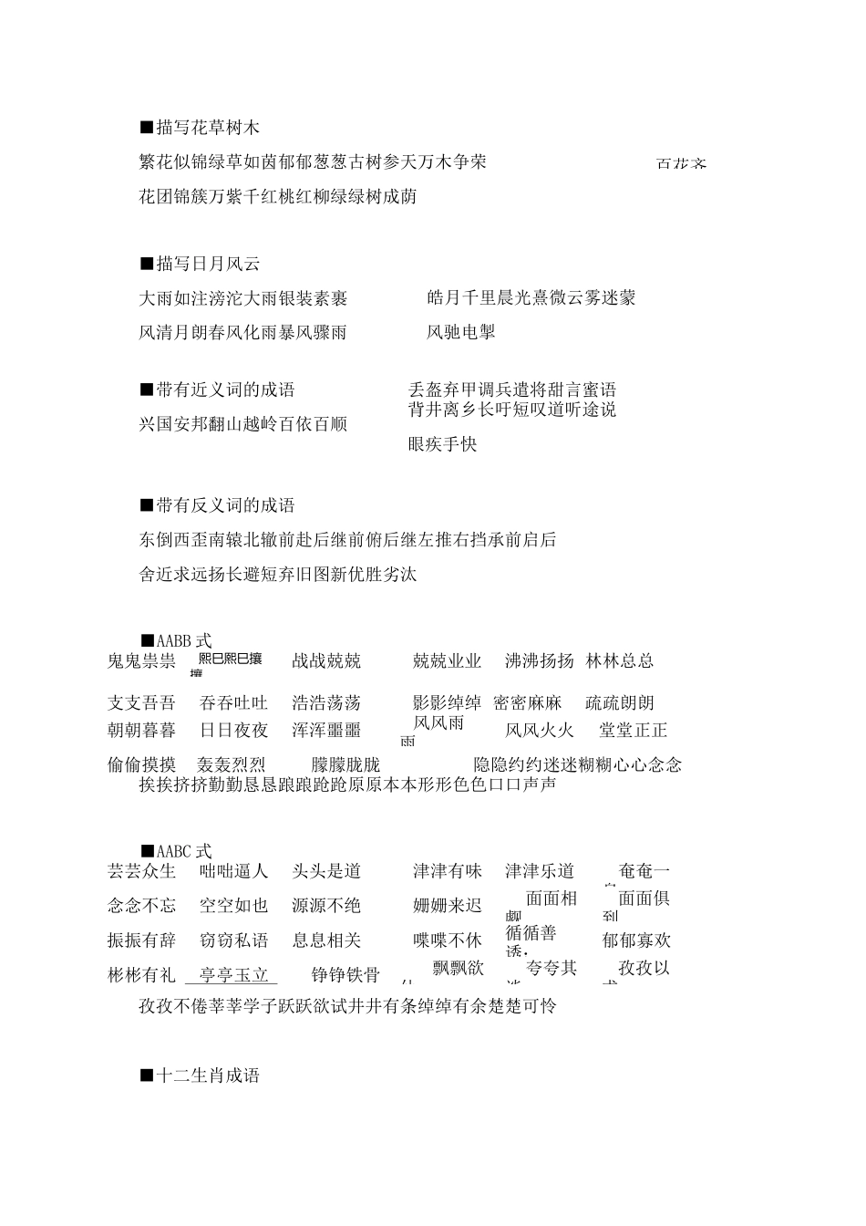 初中各类成语大全_第3页