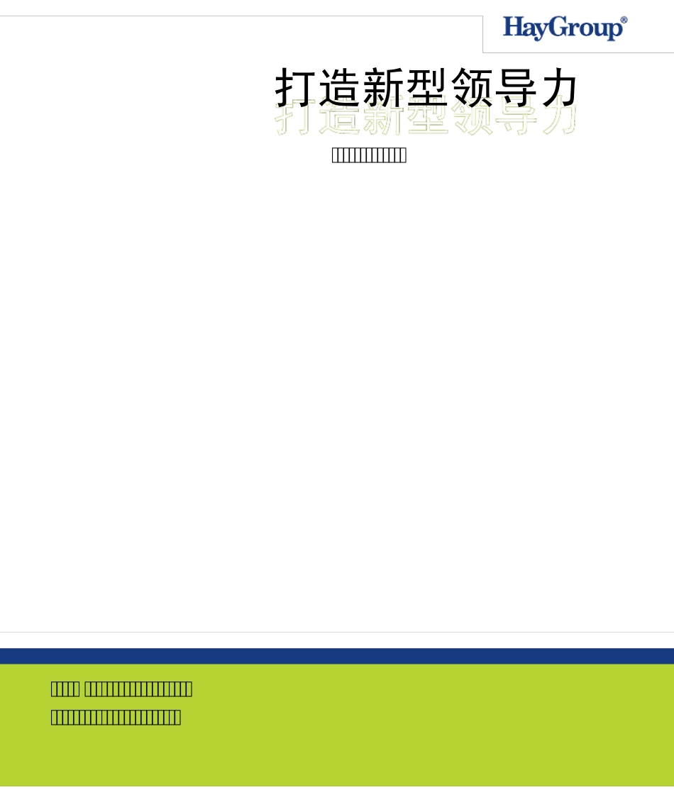 Hay领导力资料中文版_第1页