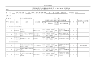 HAZOP分析举例