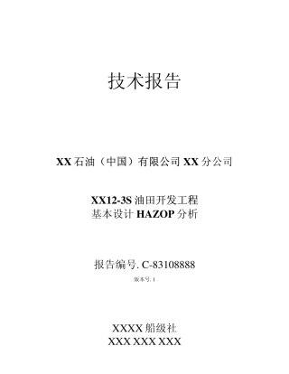 HAZOP分析技术报告中文