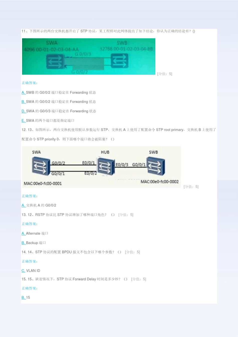 HCIA认证《数通》题库含答案(第二版)_第3页