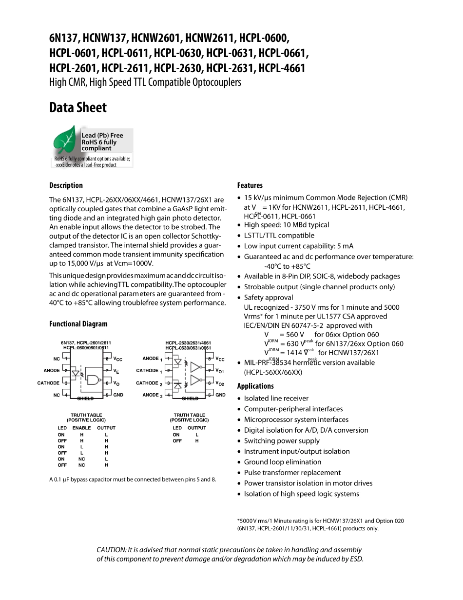 HCPL0600(安华高)_第1页