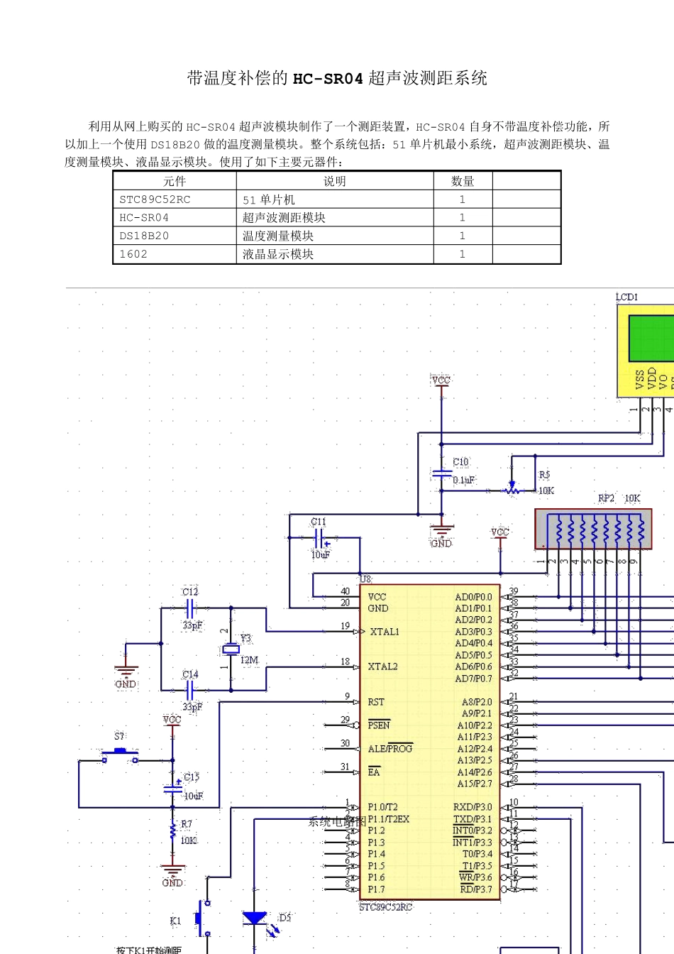HCSR04超声波测距系统制作_第1页