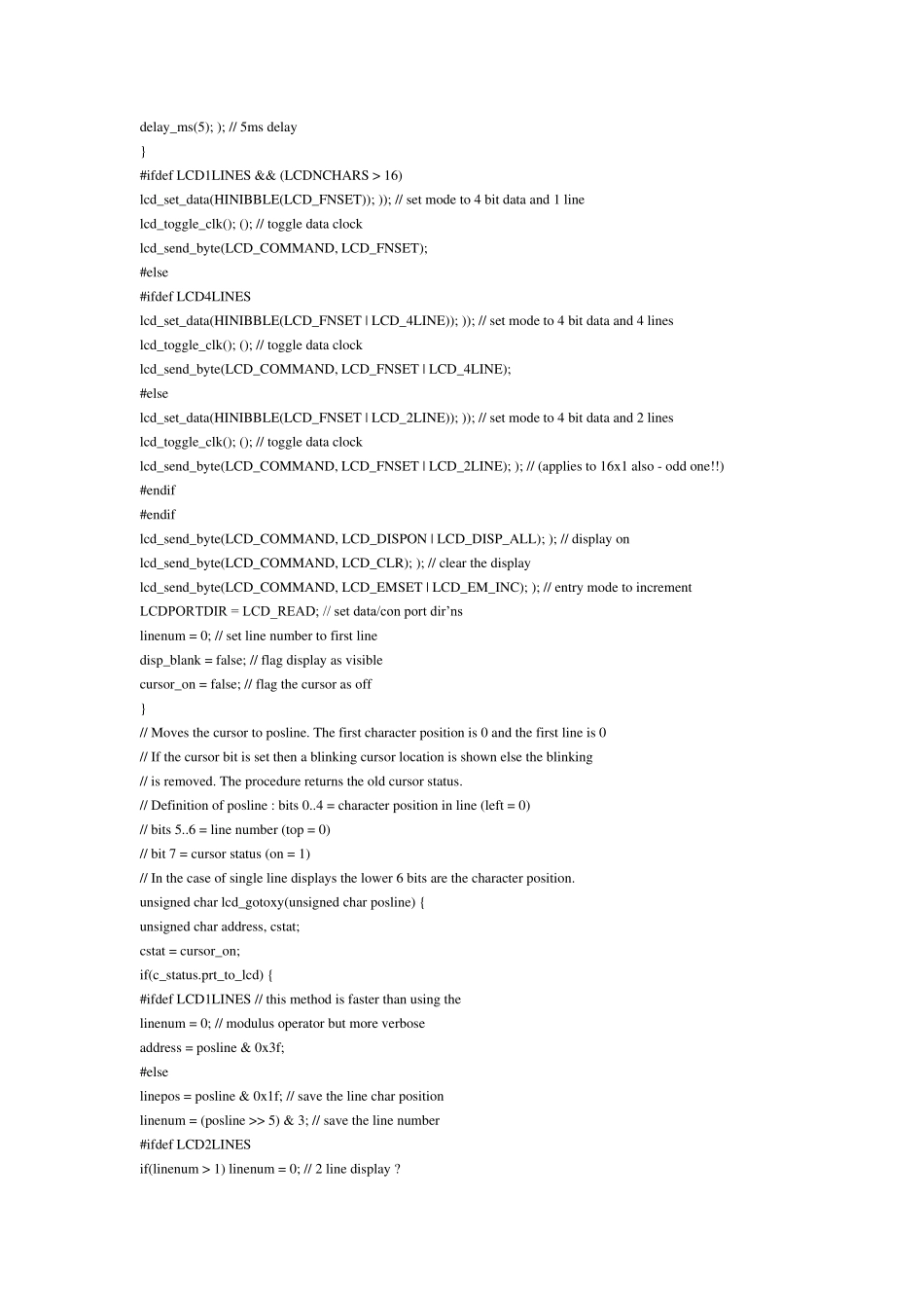 HD44780液晶显示板的c语言驱动程序_第2页