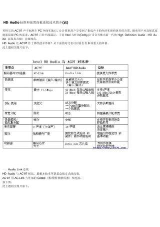 HDAudio标准和前置面板连接技术简介及与AC97的区别