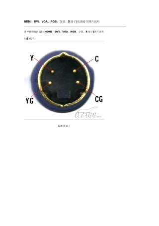 HDMI、DVI、VGA、RGB、分量、S端子)高清接口图片说明