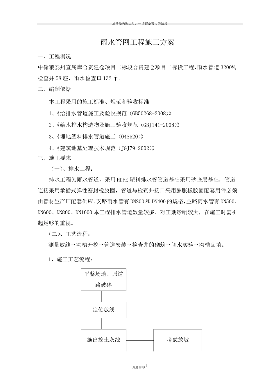 HDPE雨水管道施工方案_第1页