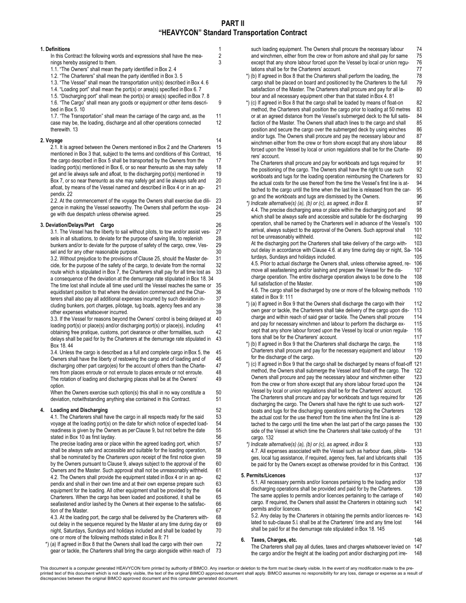HEAVYCON重大件运输标准合同_第2页