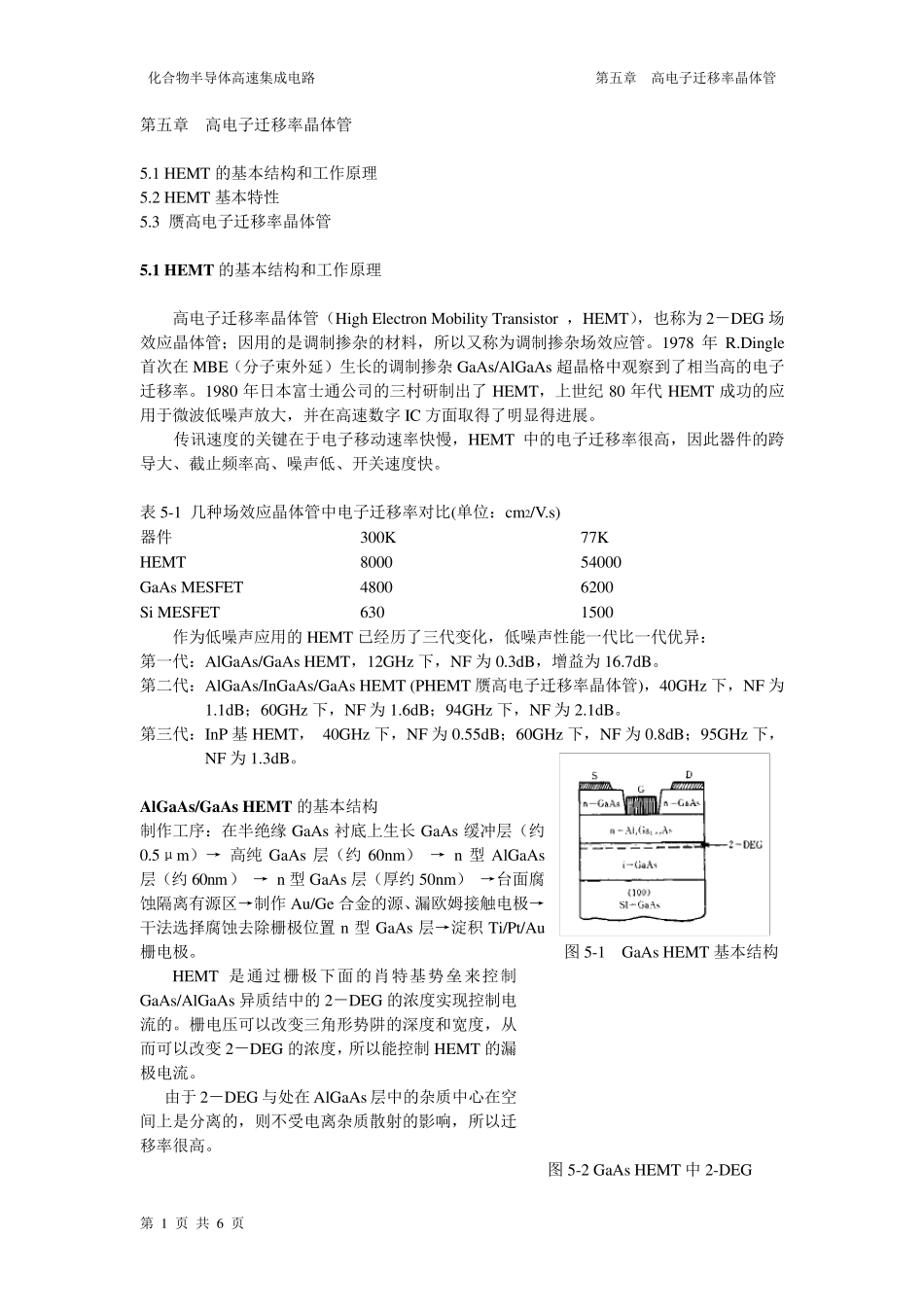 HEMT高电子迁移率晶体管_第1页