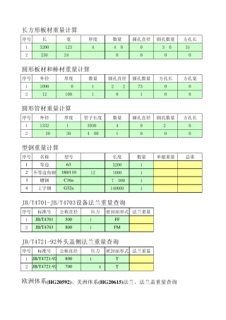 HG法兰重量查询