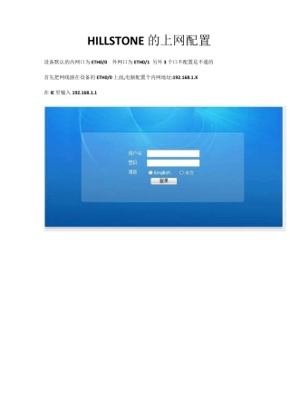 HILLSTONE的上网配置