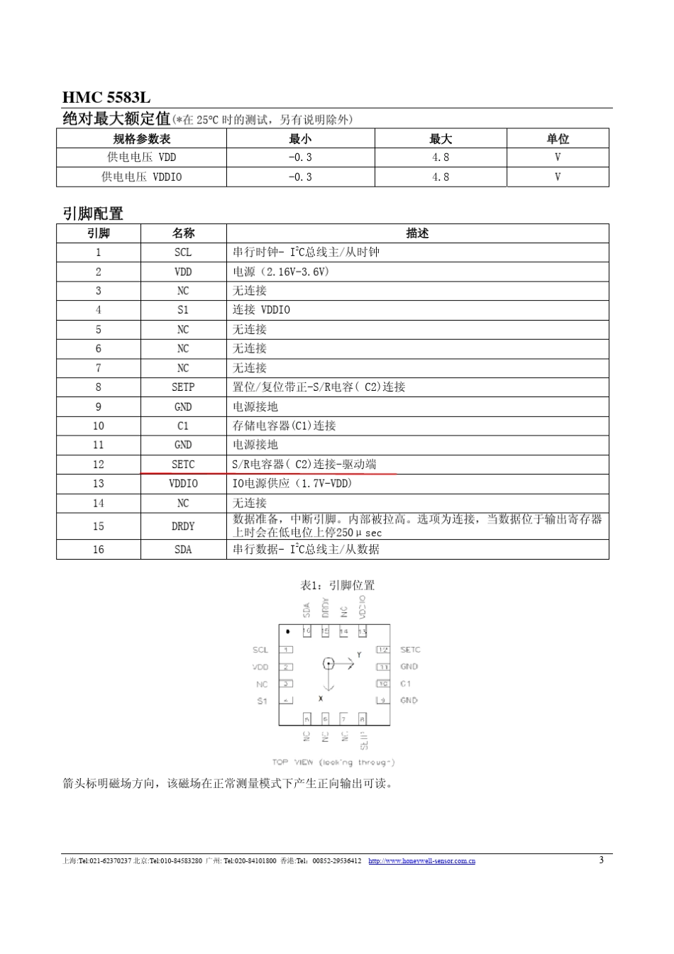 HMC5883L中文数据手册_第3页