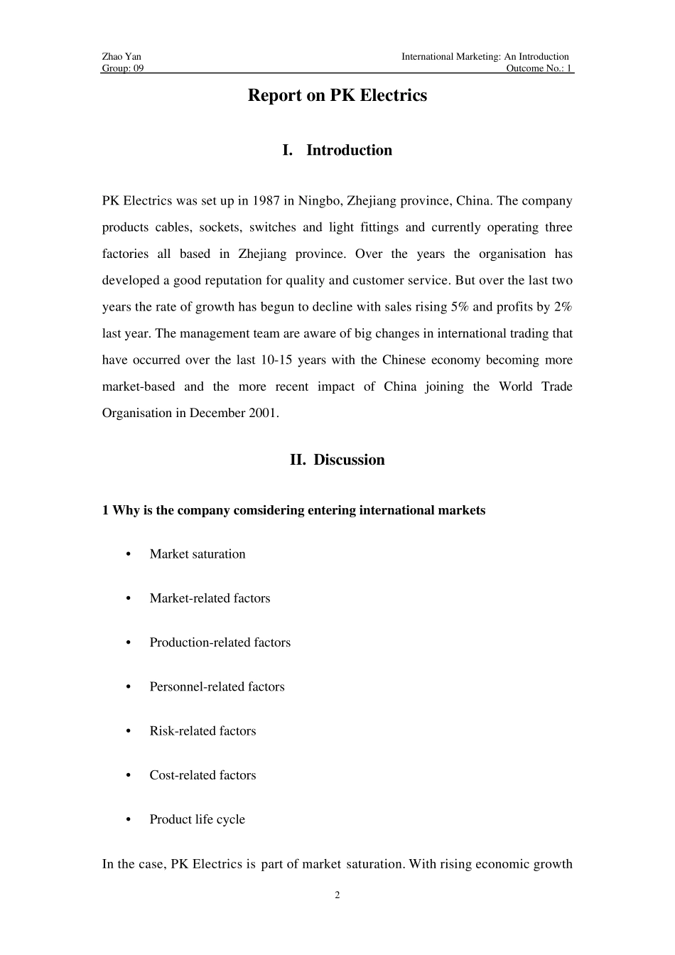 HND国际市场营销OUTCOME_第2页