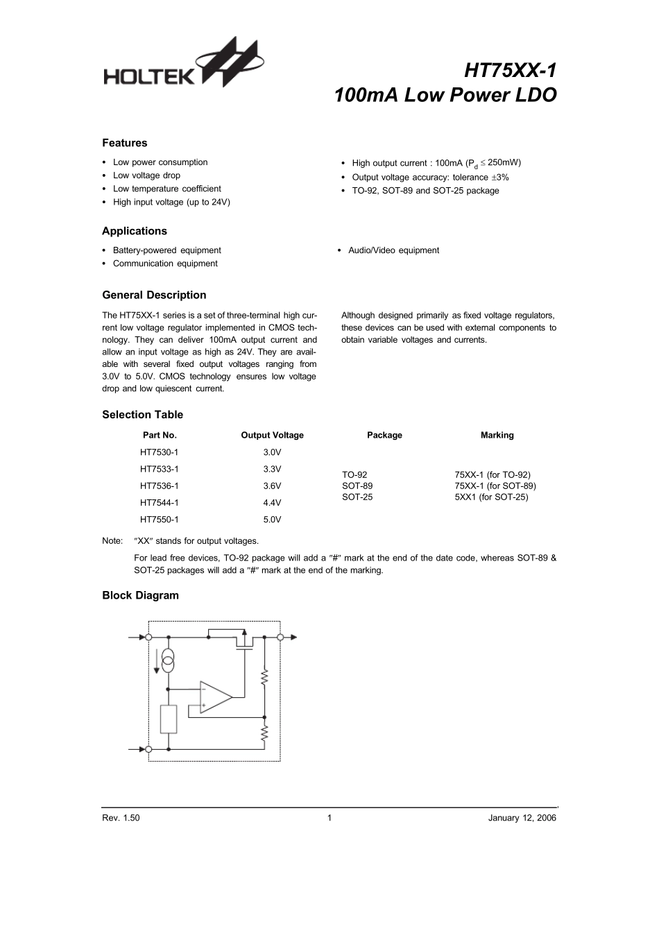 HOLTEK_HT7533参数资料_第1页