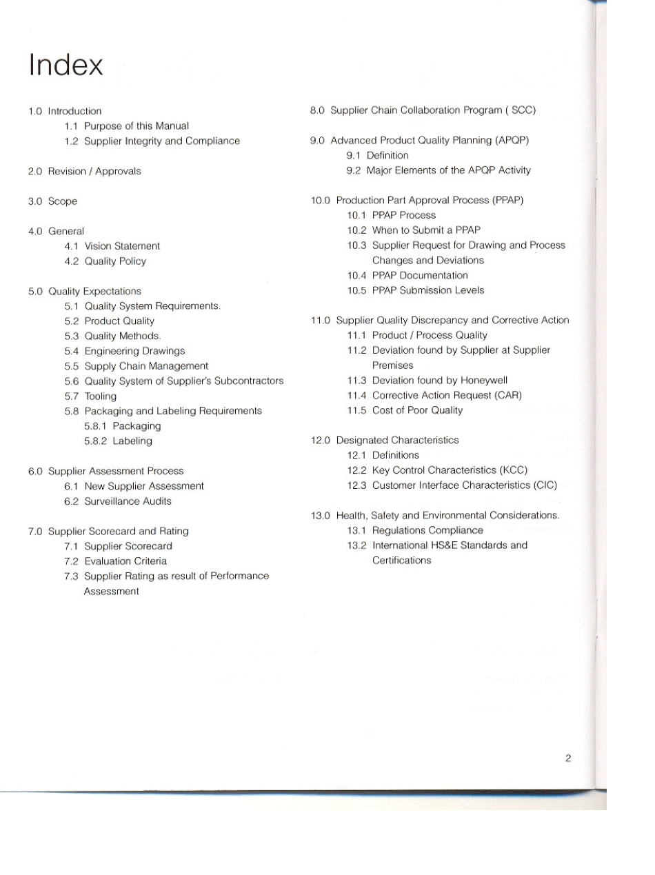 HONEYWELLSupplierQualityManual_第2页