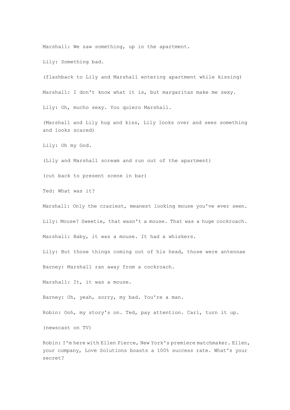 HOWIMETYOURMOTHER老爸老妈浪漫史第1季第7集剧本_第2页