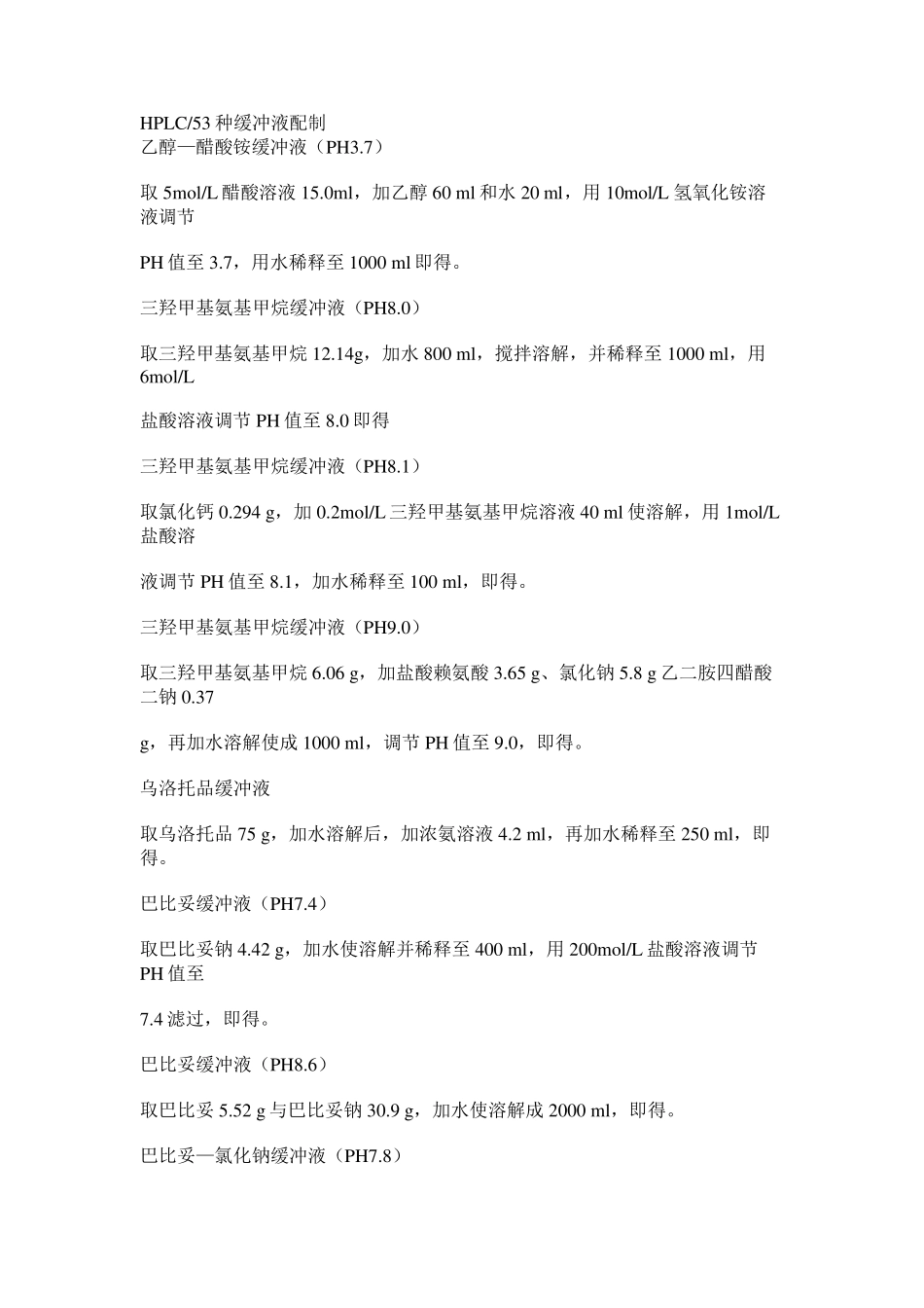 HPLC常用缓冲液_第1页