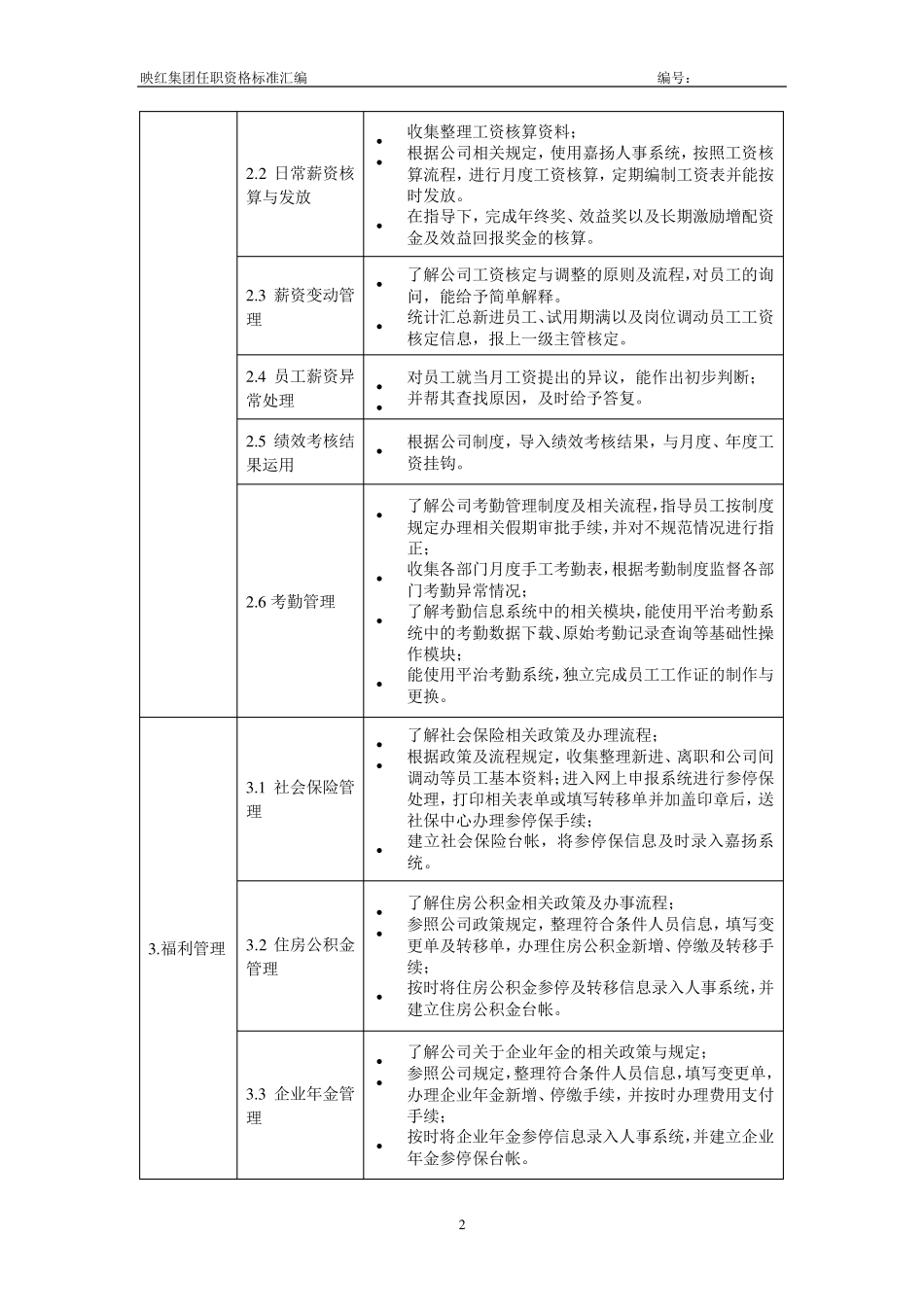 HR任职资格分级标准(薪酬管理)_第2页