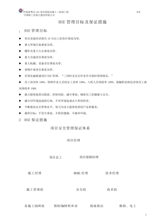 HSE目标保证措施