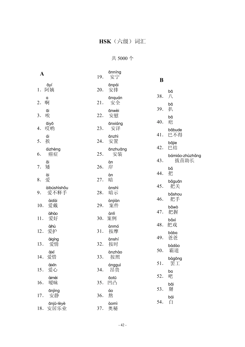HSK6级词汇_第1页