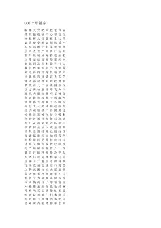 HSK汉字等级大纲(2812)