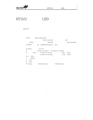 HT1632在点阵式LED显示屏中的应用