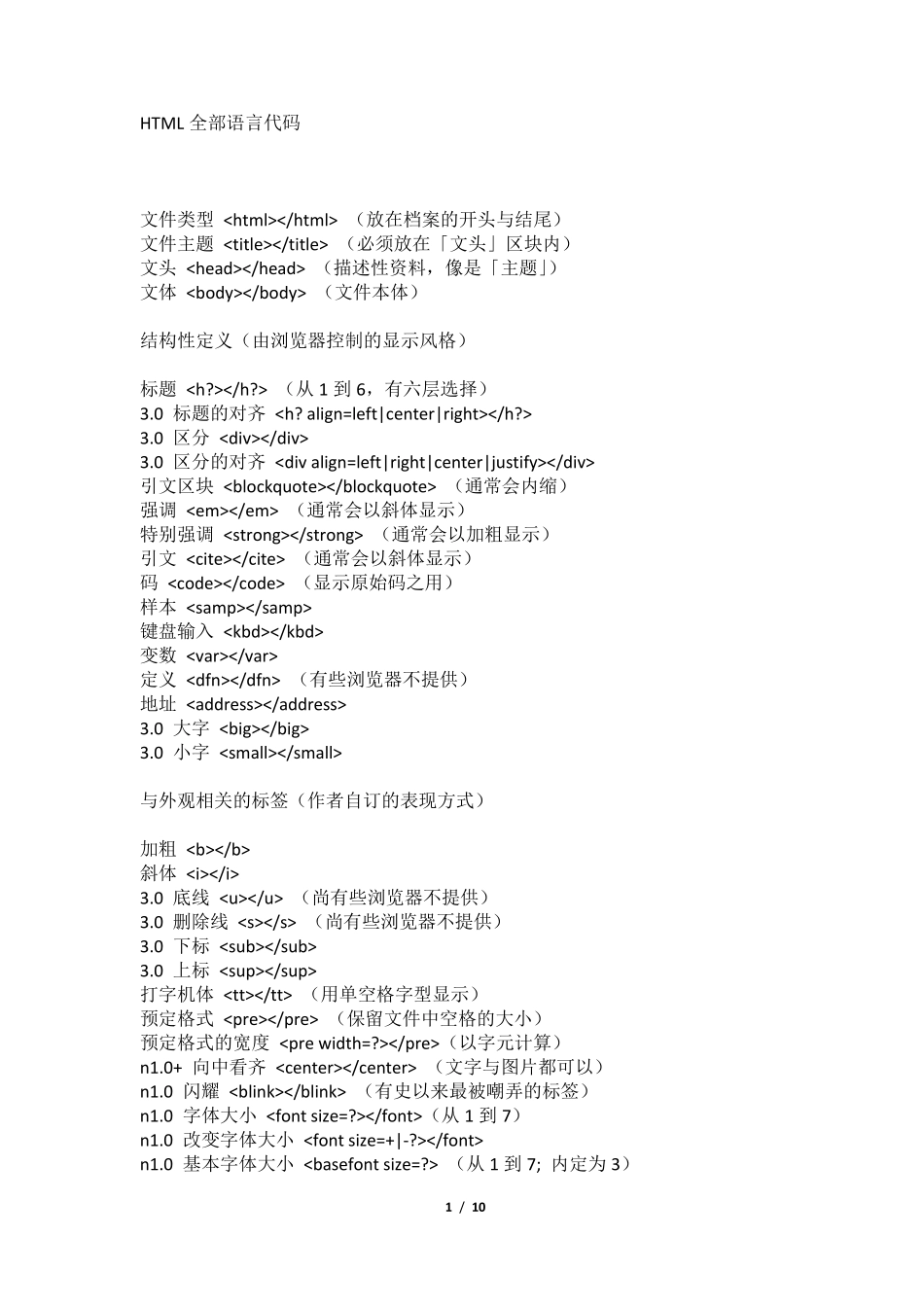 HTML语言全代码_第1页
