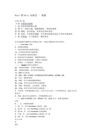 Hunt和Hess分级法