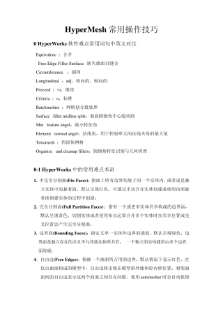 HyperMesh常用操作技巧