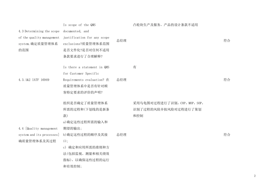 IATF16949内审检查表原创_第2页