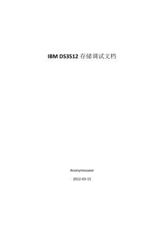 IBMDS3512存储调试文档