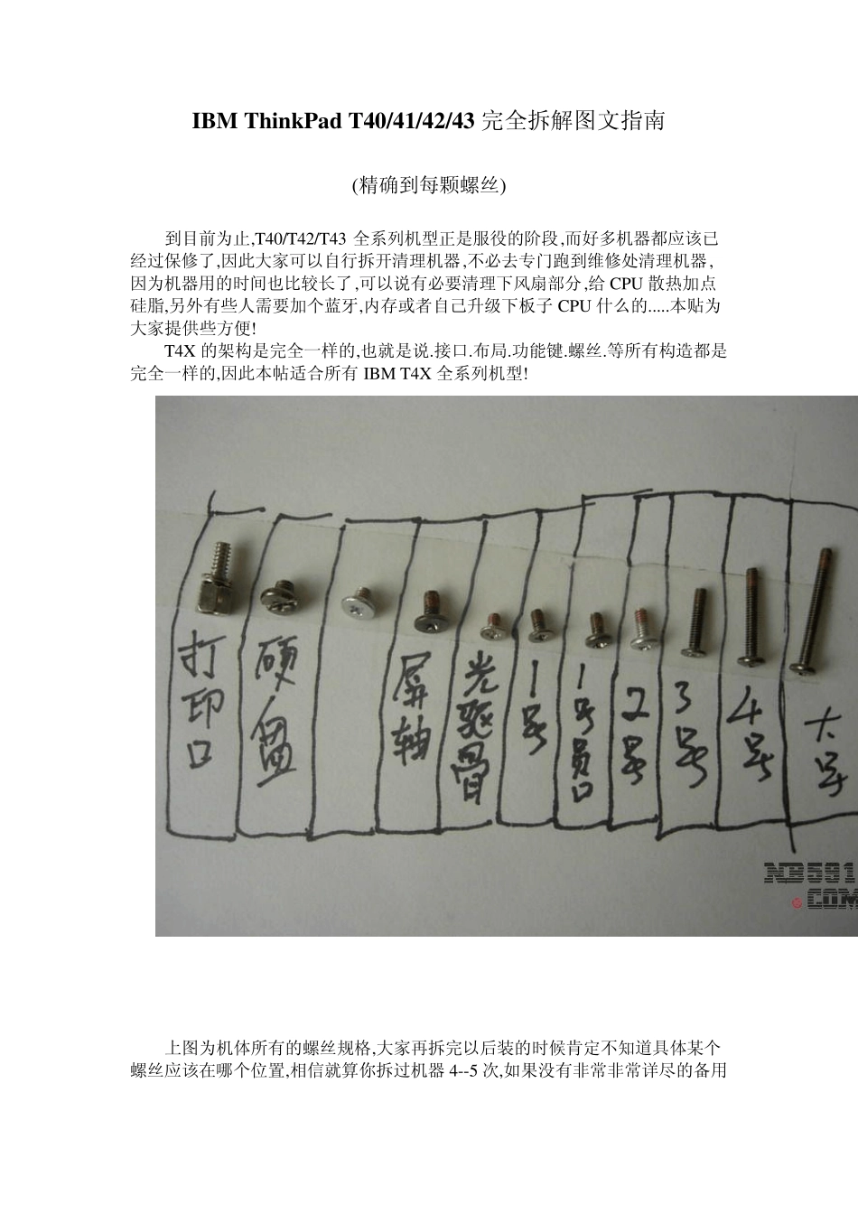 IBMT43拆解手册_第1页