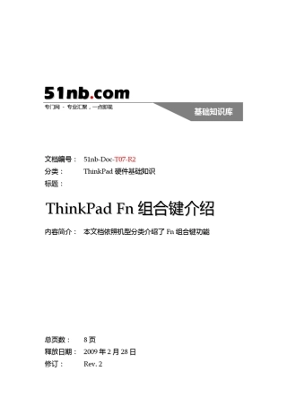 IBMThinkPadFn组合键介绍