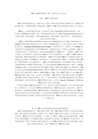 IBM公司战略管理案例