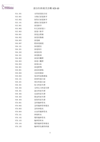 ICD10妇科