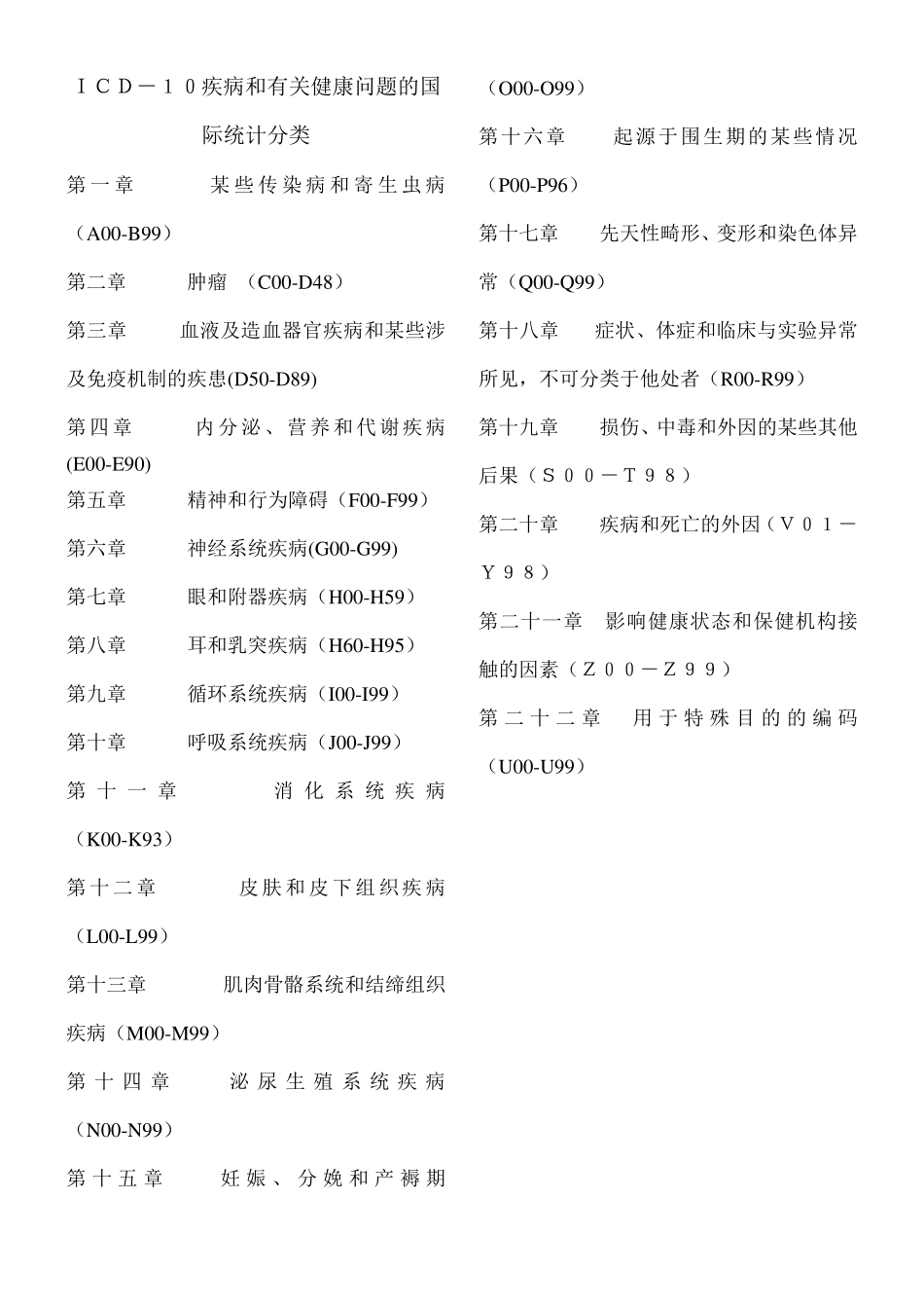 ICD10疾病和有关健康问题的国际统计分类_第1页