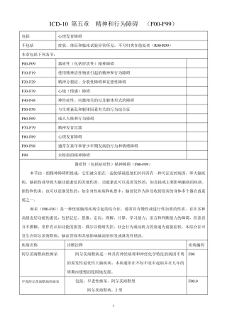 ICD10精神科疾病诊断指导手册