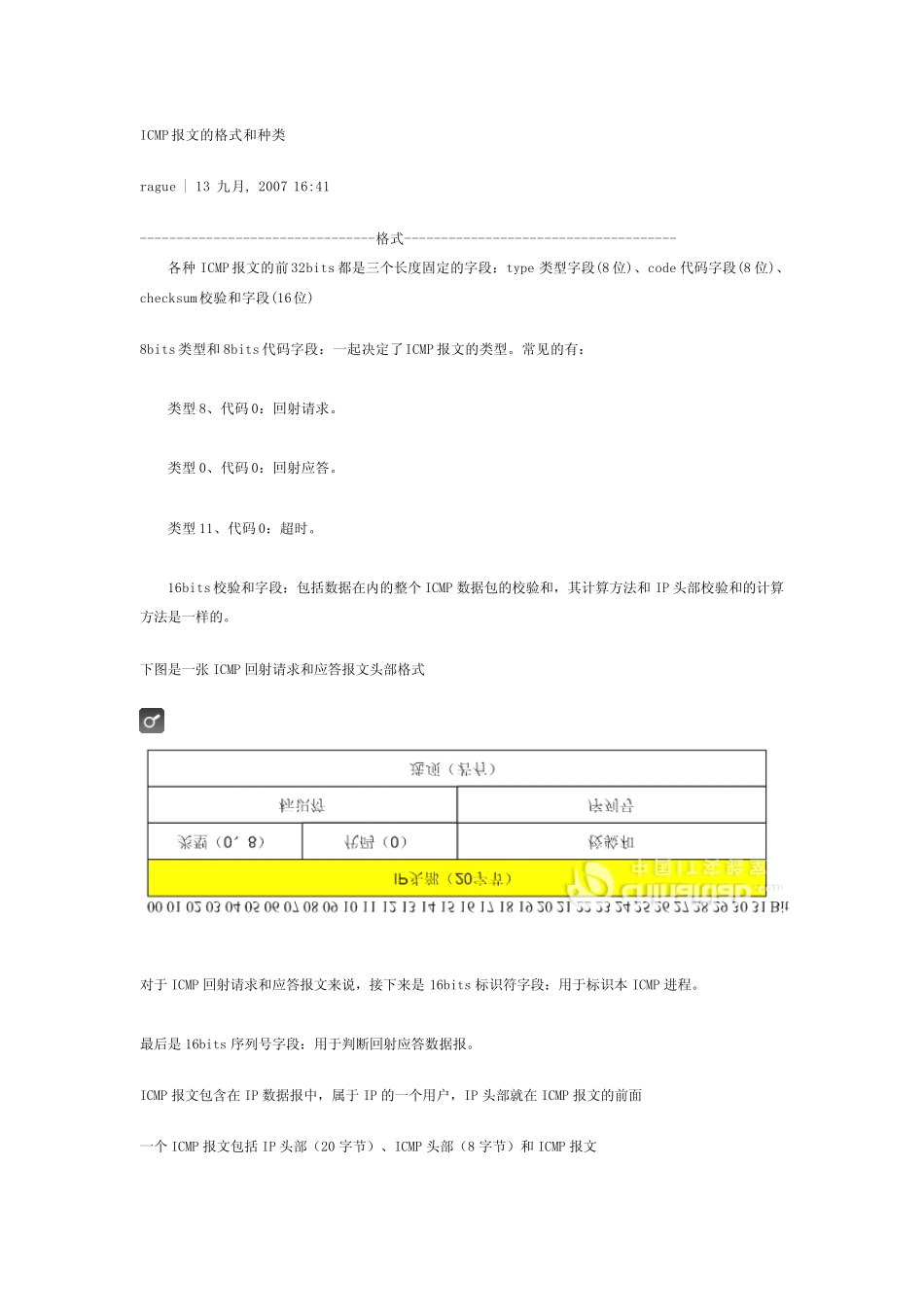 ICMP报文的格式和种类_第1页