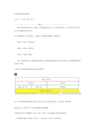 ICMP报文的格式和种类