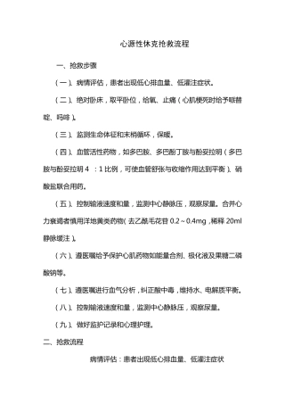 ICU三个急症抢救流程