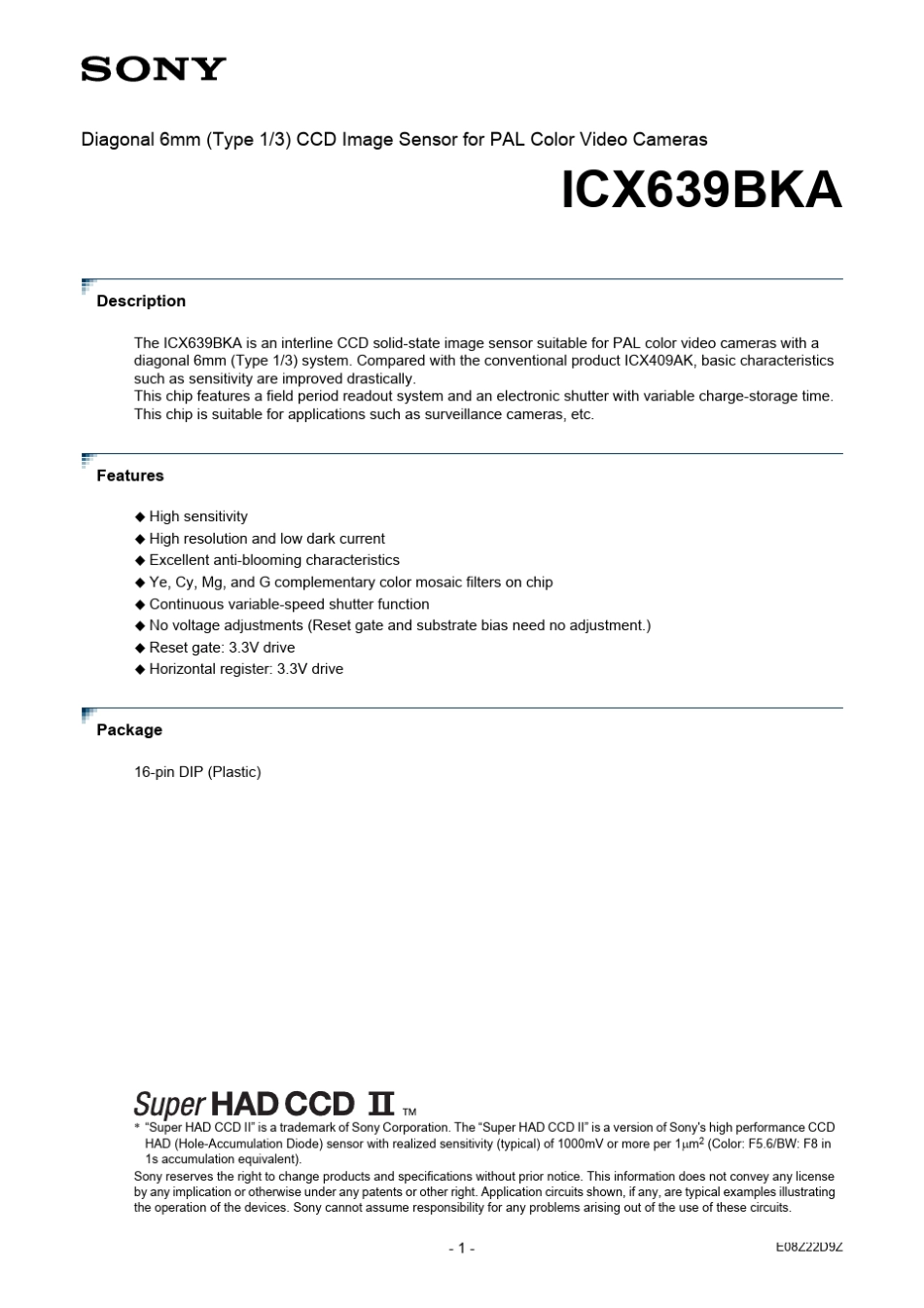 ICX639BKAsonyCCD光谱曲线图等相关专业资料_第1页