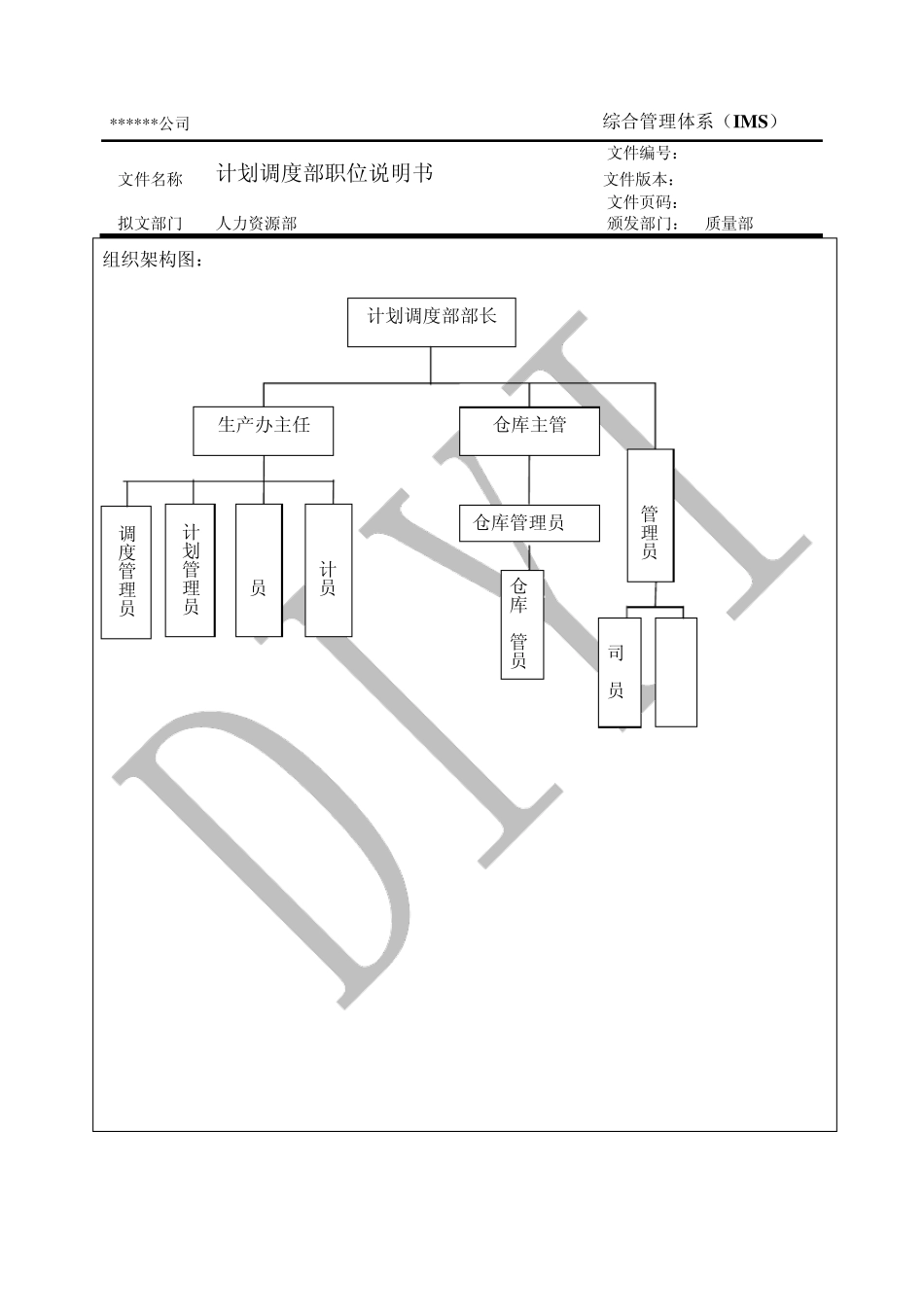 IDM01032计划调度部职位说明书1.0_第3页