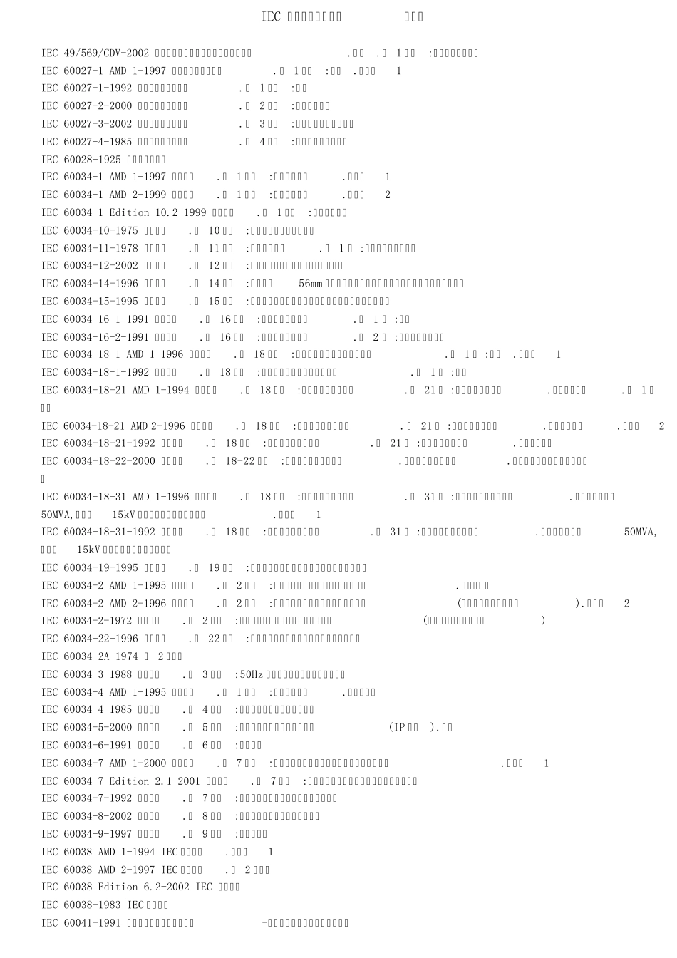 IEC国际电工标准目录_第1页