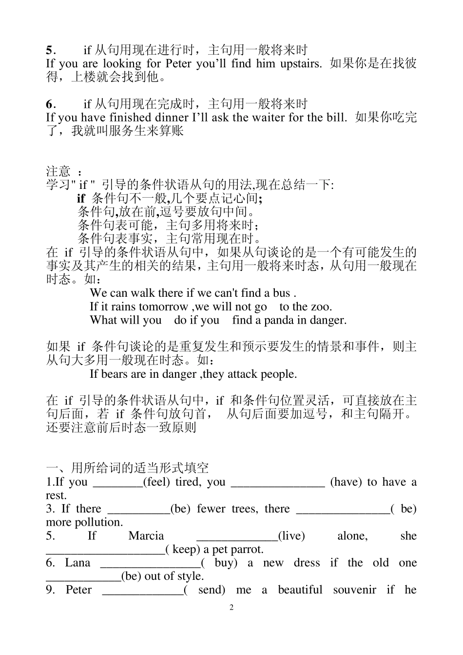 if引导的条件状语从句精讲与专题练习_第2页