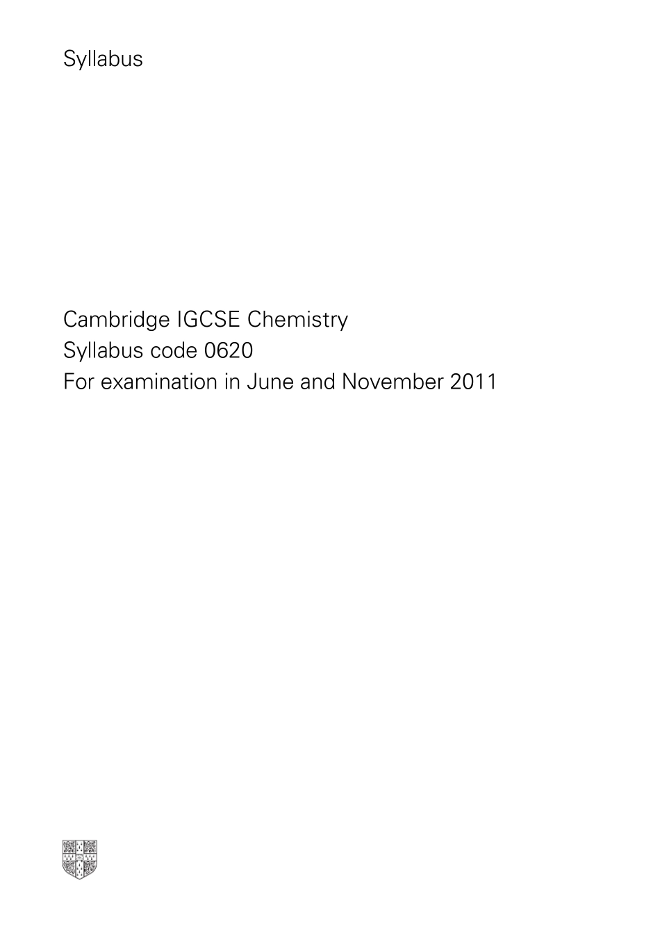 IGCSE2011年考纲化学_第1页