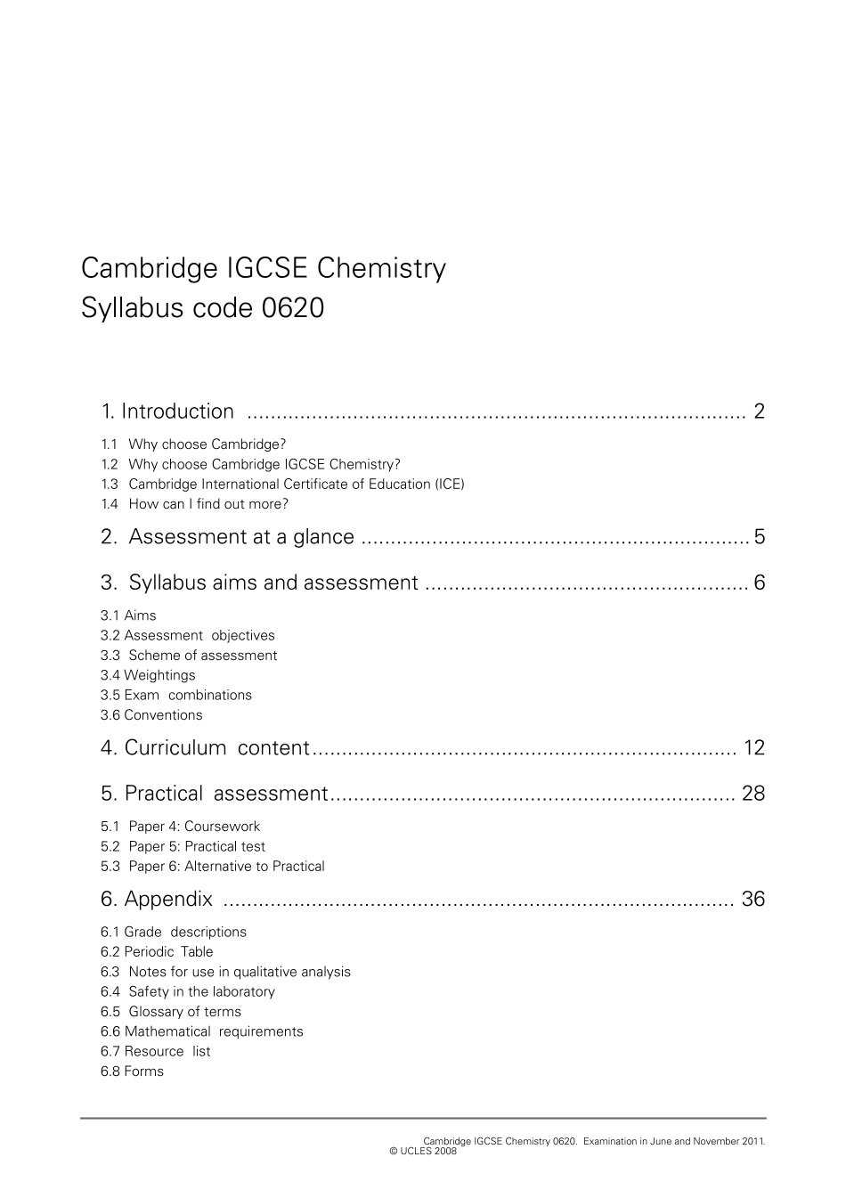 IGCSE2011年考纲化学_第3页