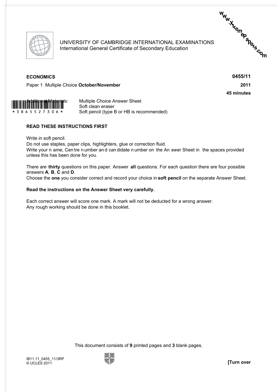 IGCSE经济学真题_第1页