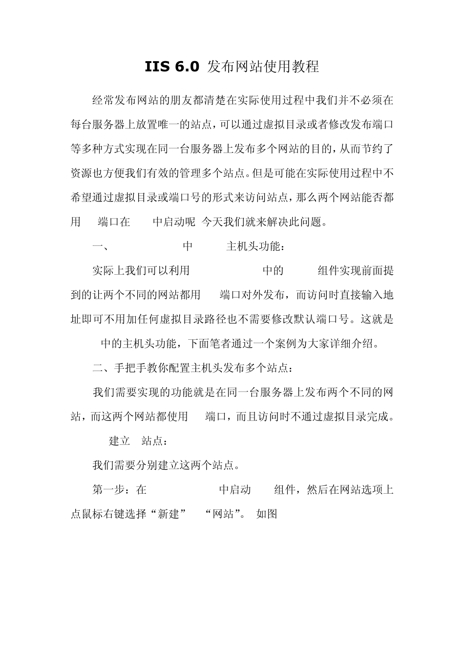 IIS6.0发布网站使用教程_第1页