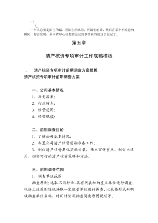 iksfsi清_产核资专项审计计划底稿模板