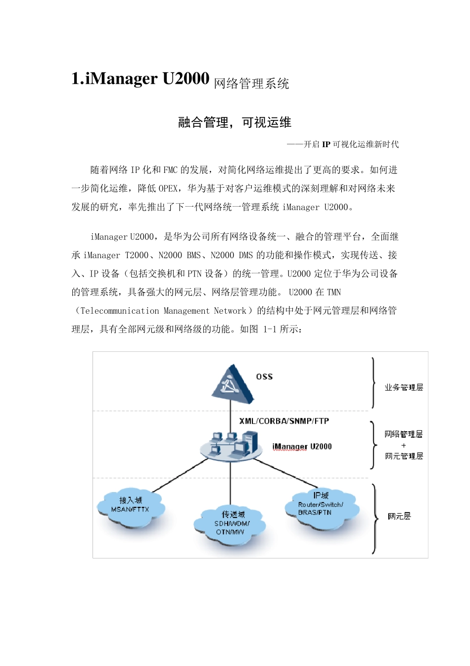 iManagerU2000网络管理系统_第1页